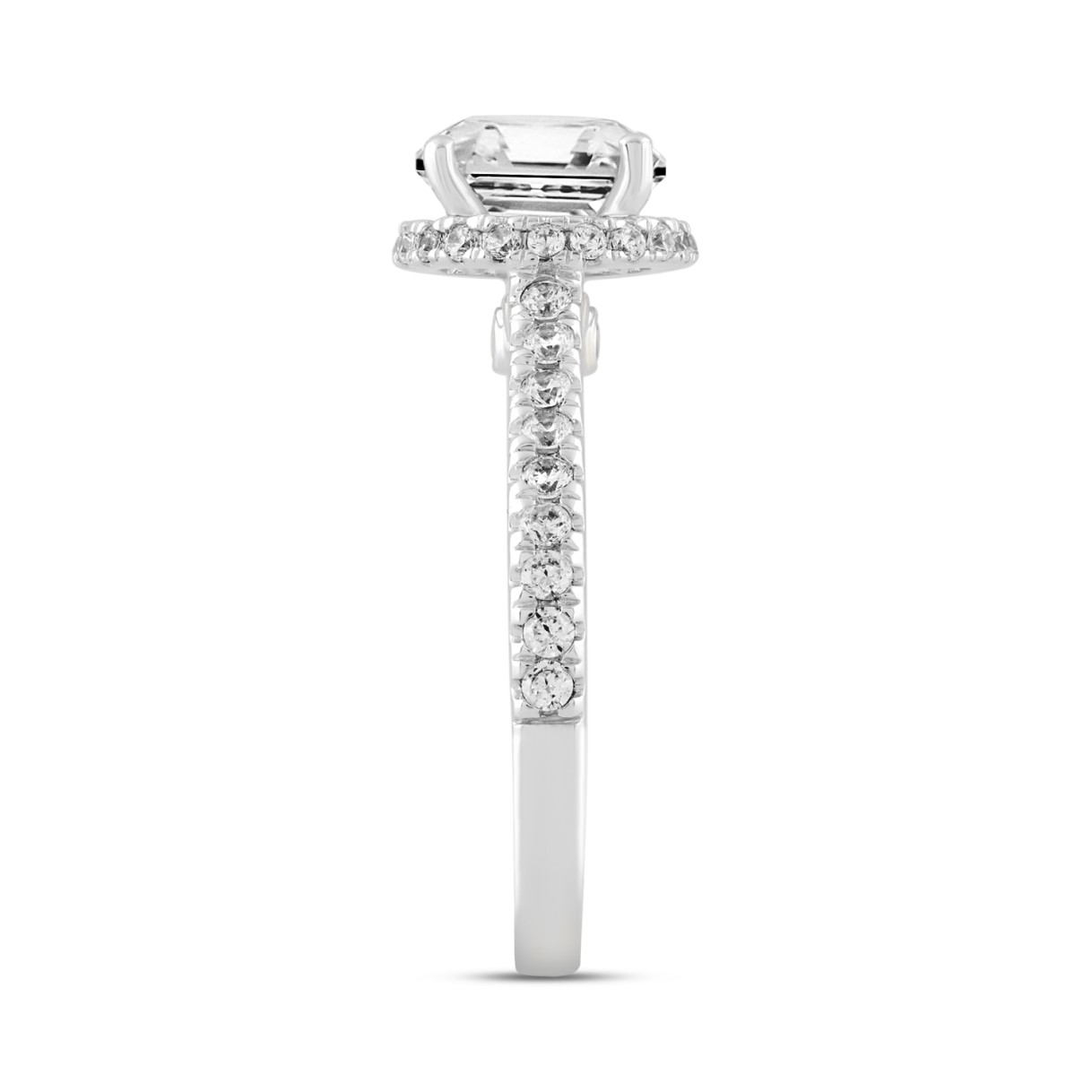 LADIES RING 2 1/2CT ROUND DIAMOND 14K WHITE GOLD (CENTER STONE ROUND DIAMOND 2CT )