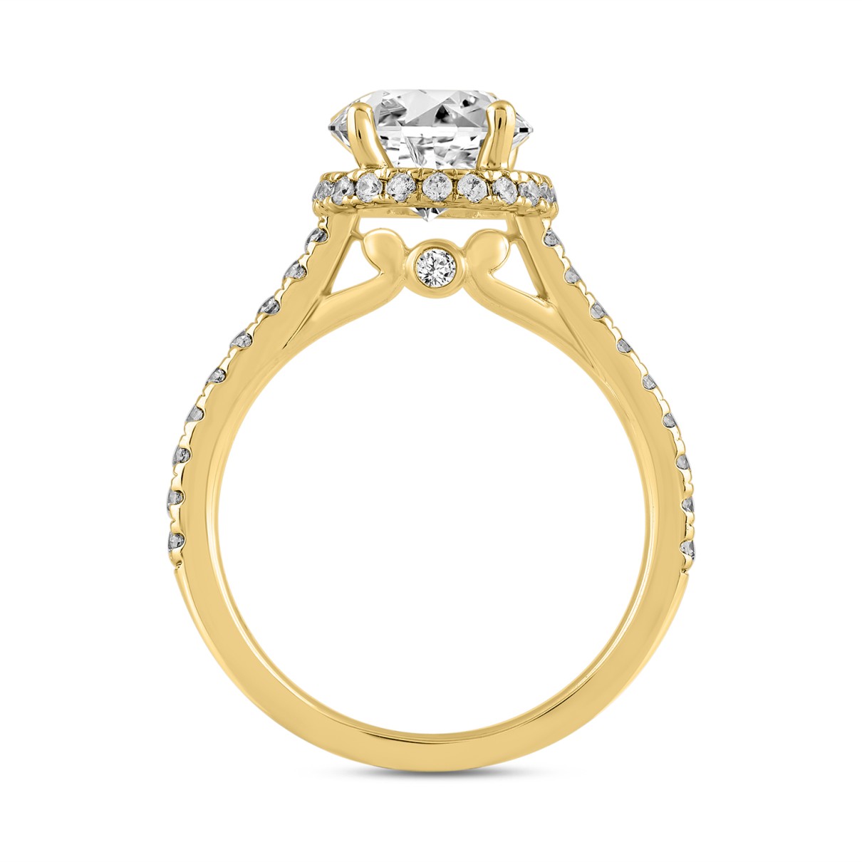 LADIES RING 2 1/2CT ROUND DIAMOND 14K YELLOW GOLD (CENTER STONE ROUND DIAMOND 2CT )