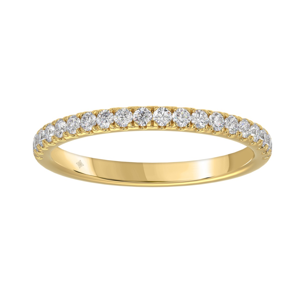 14K YELLOW GOLD 1/4CT ROUND DIAMOND LADIES BAND ...