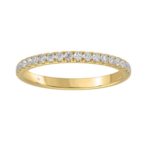 14K YELLOW GOLD 1/4CT ROUND DIAMOND LADIES BAND 