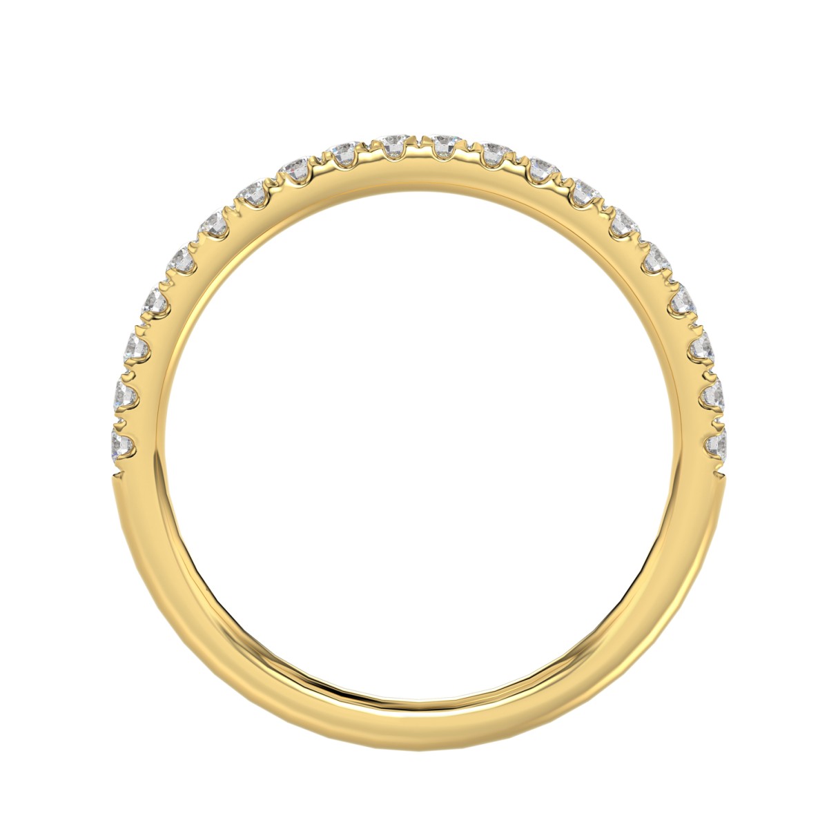 14K YELLOW GOLD 1/4CT ROUND DIAMOND LADIES BAND 