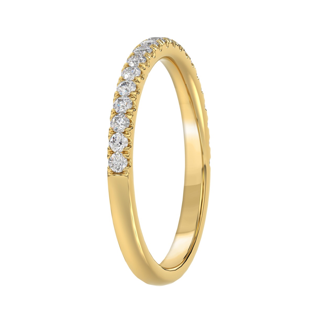 14K YELLOW GOLD 1/4CT ROUND DIAMOND LADIES BAND 