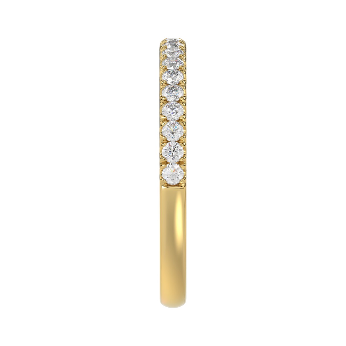 14K YELLOW GOLD 1/4CT ROUND DIAMOND LADIES BAND 