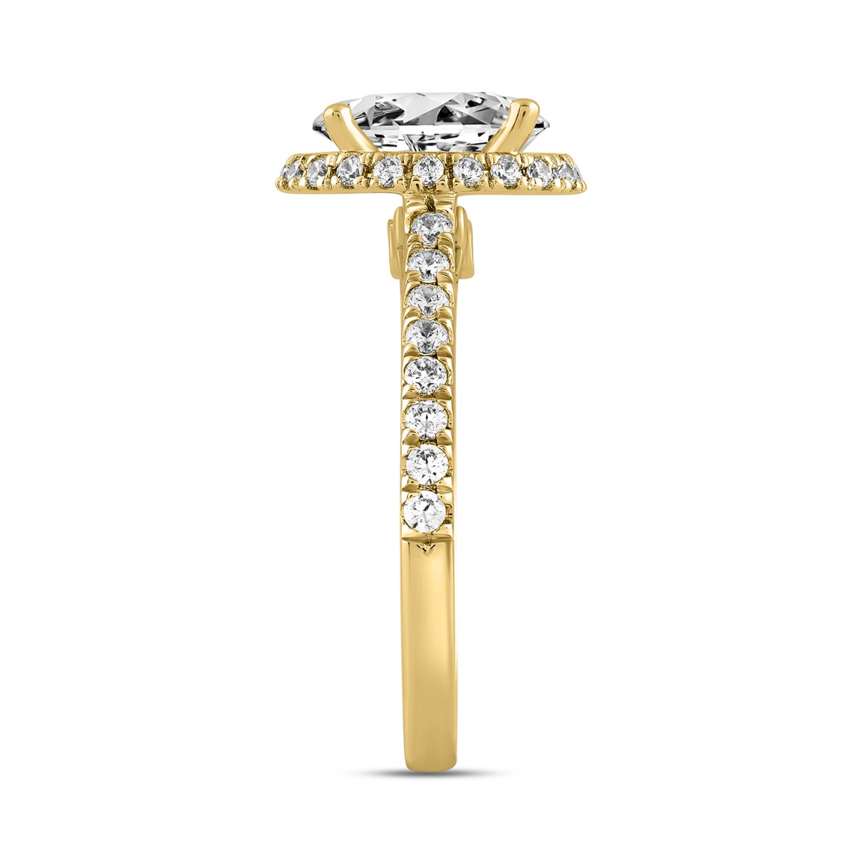 LADIES RING 2 1/2CT ROUND/OVAL DIAMOND 14K YELLOW GOLD (CENTER STONE OVAL DIAMOND 2CT )