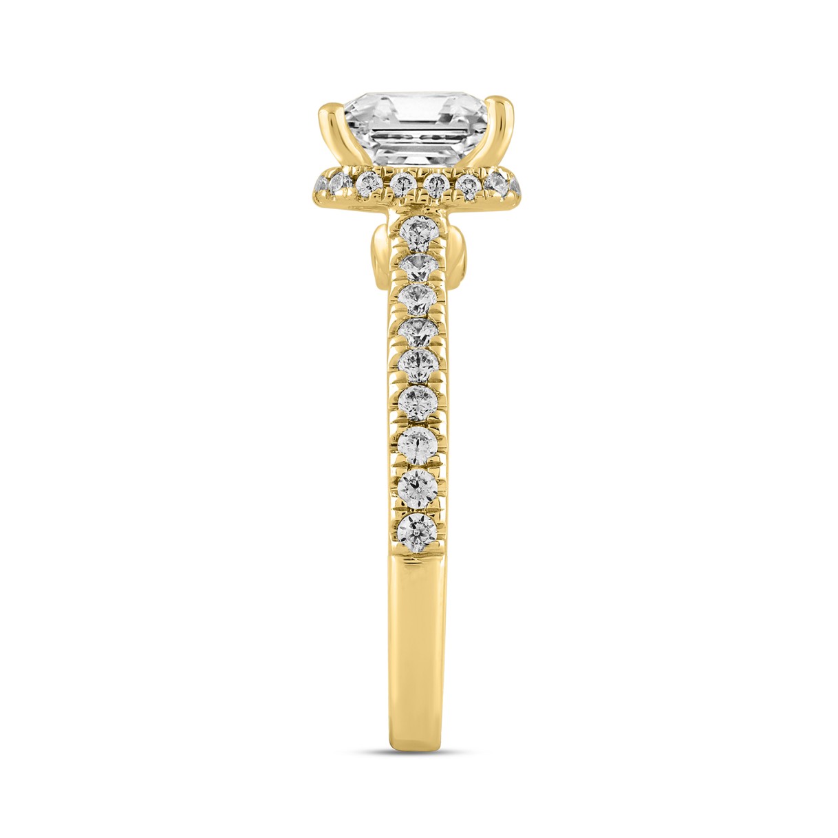 LADIES RING 2 1/2CT ROUND/PRINCESS DIAMOND 14K YELLOW GOLD (CENTER STONE PRINCESS DIAMOND 2CT )