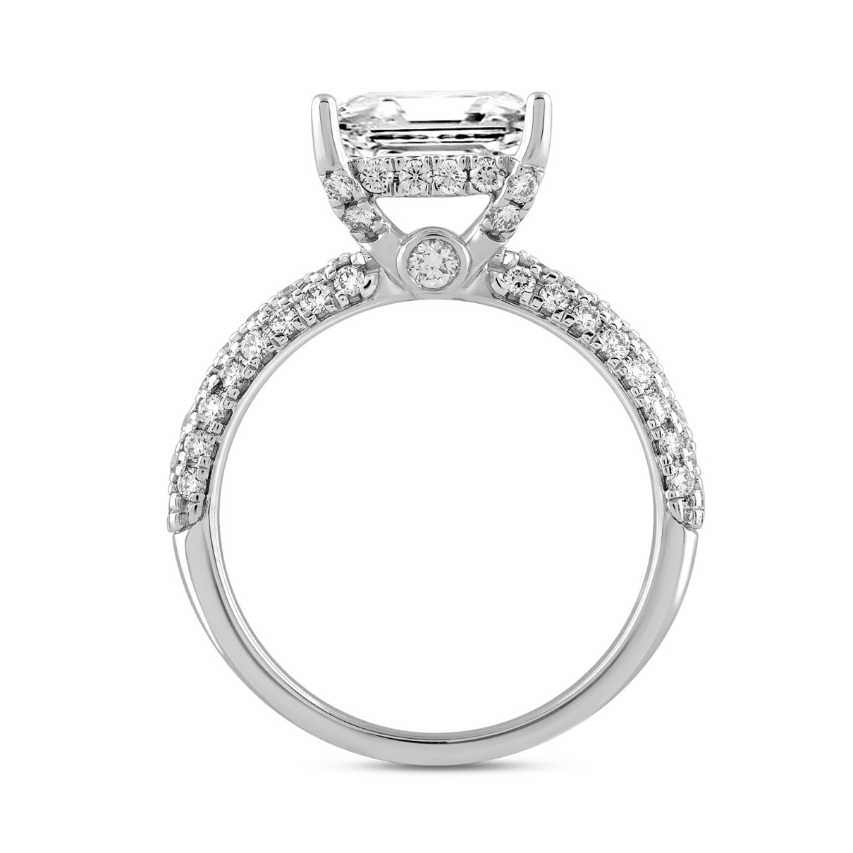 LADIES RING 2 3/4CT ROUND/PRINCESS DIAMOND 14K WHITE GOLD (CENTER STONE PRINCESS DIAMOND 2CT )