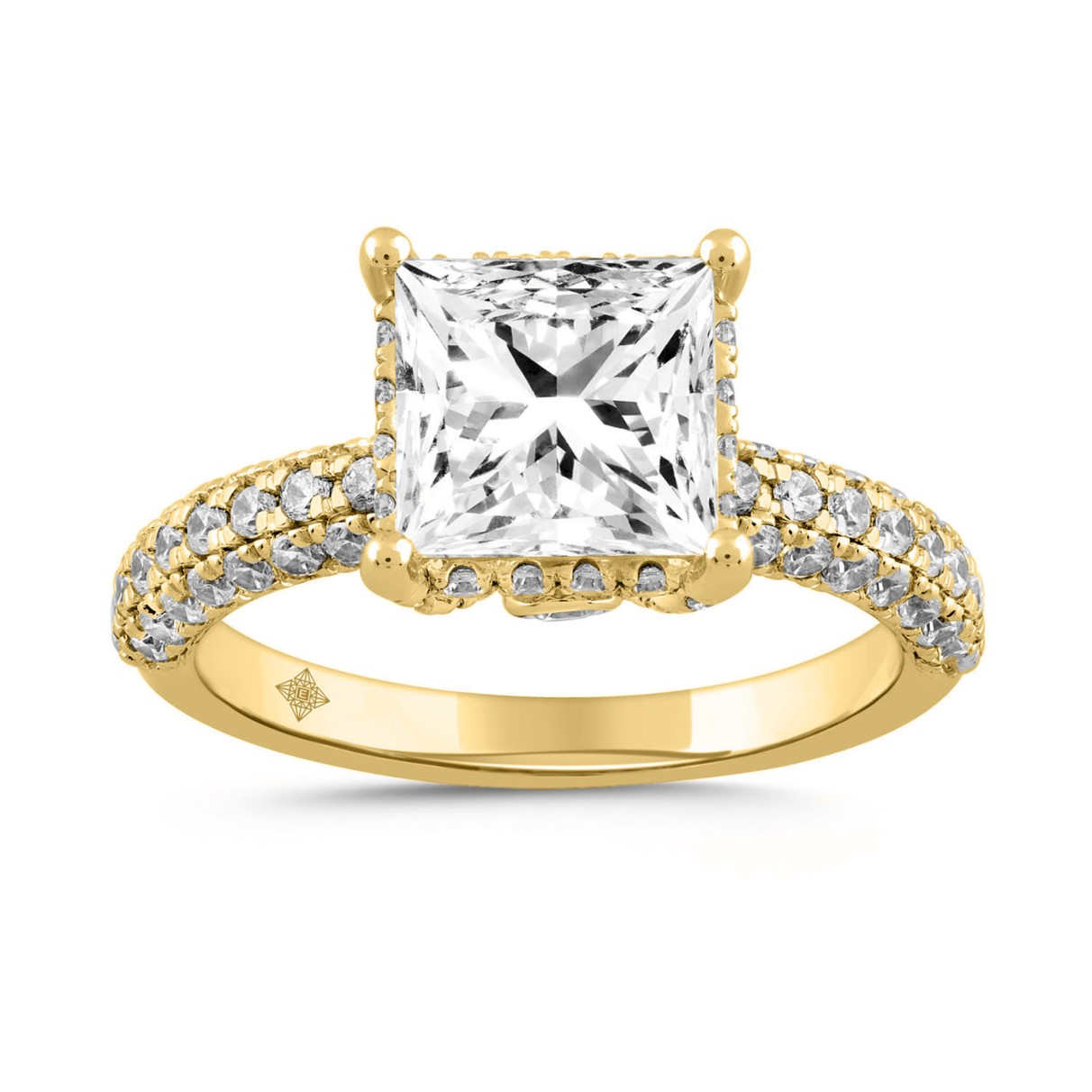 LADIES RING 3 3/4CT ROUND/PRINCESS DIAMOND 14K YEL...