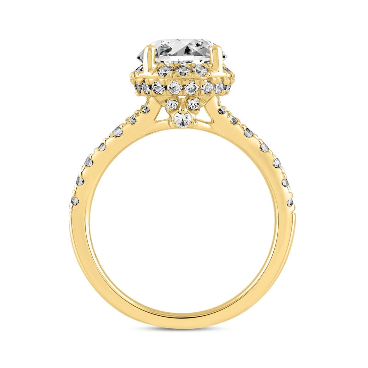 LADIES RING 2 3/4CT ROUND DIAMOND 14K YELLOW GOLD (CENTER STONE ROUND DIAMOND 2CT )