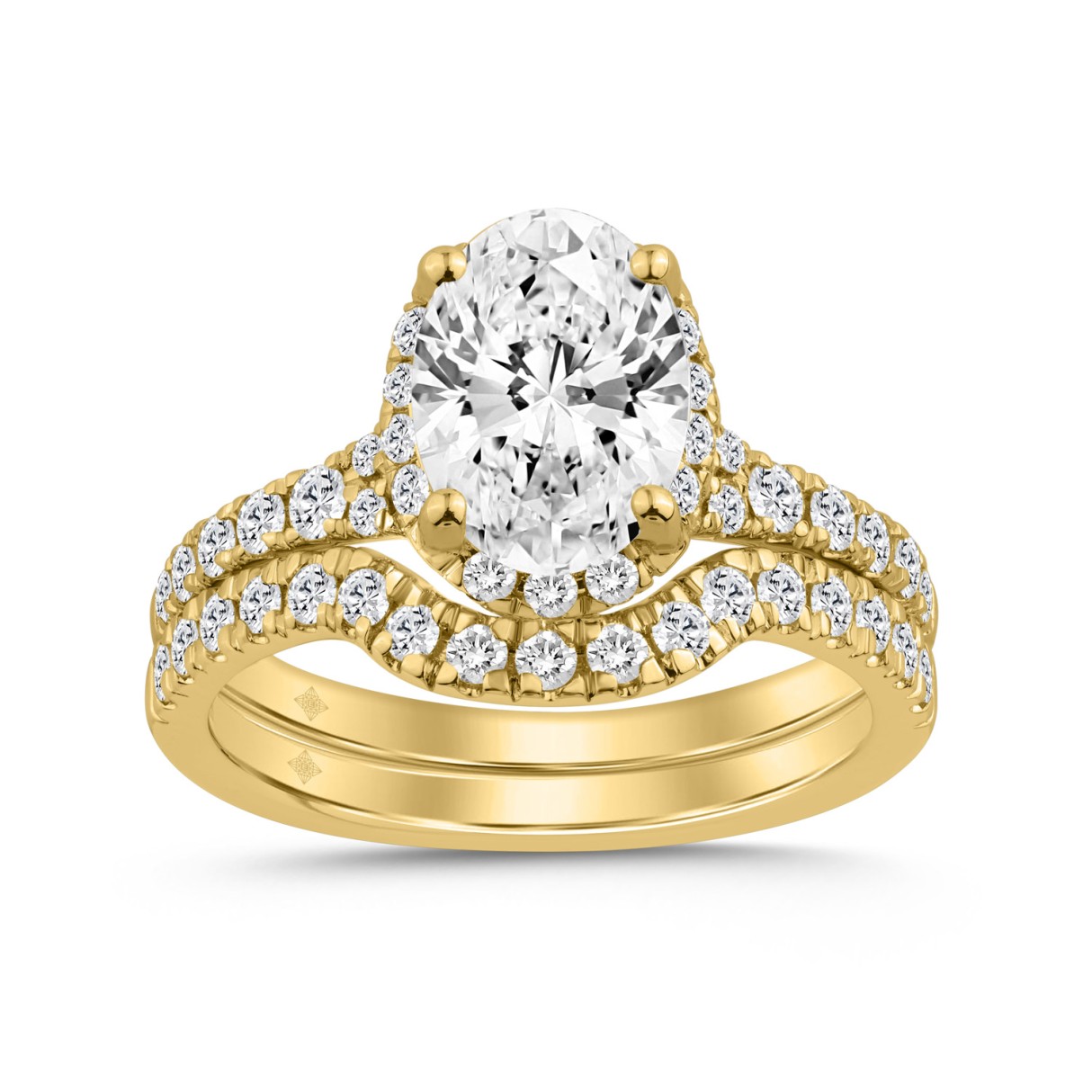 14K YELLOW GOLD 2 3/4CT ROUND/OVAL DIAMOND LADIES ...
