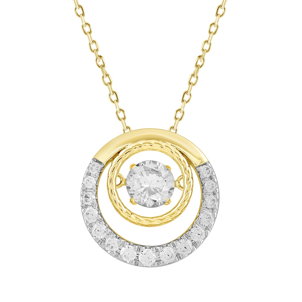 14K YELLOW GOLD 3/4CT ROUND DIAMOND LADIES PENDANT...