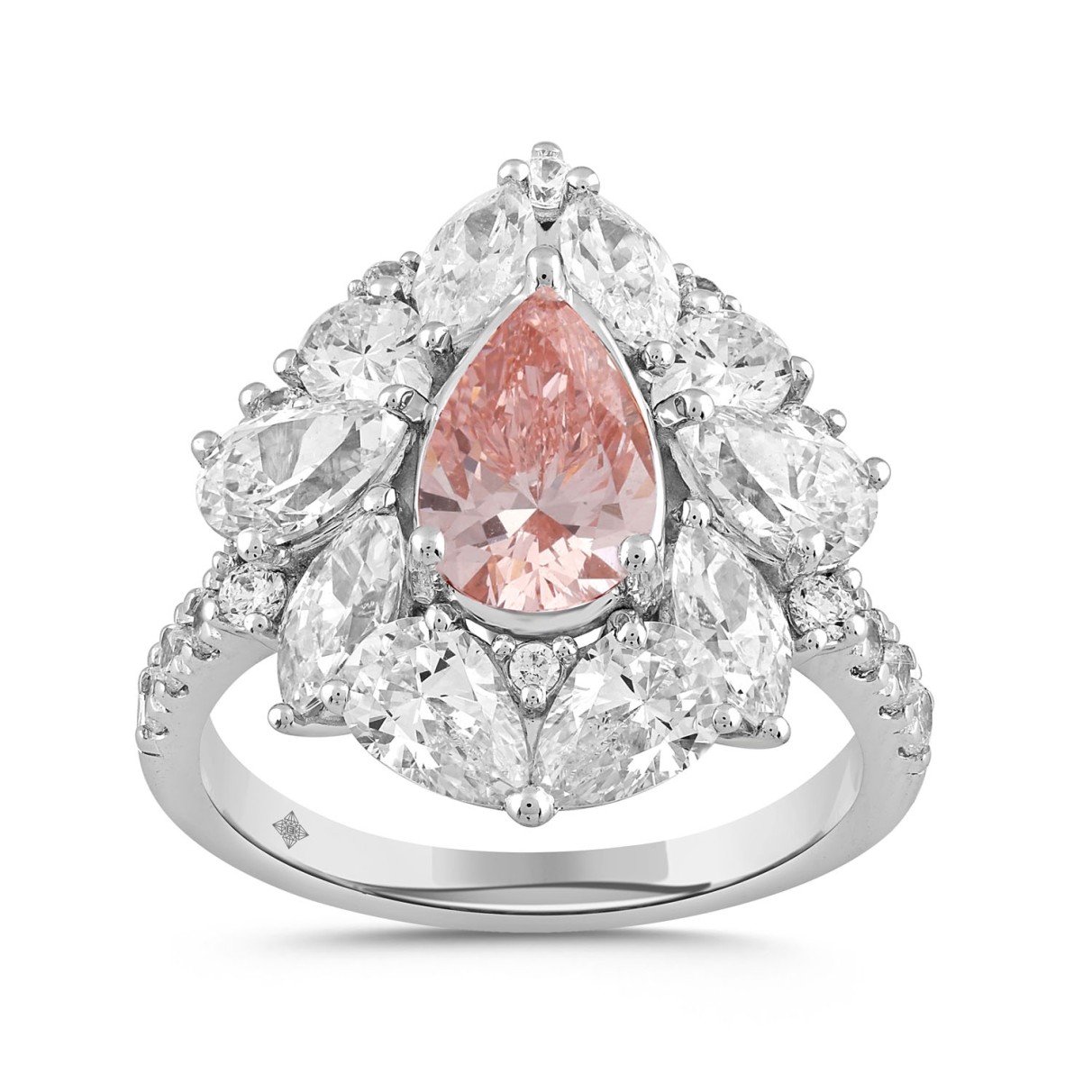 LADIES RING 4 1/2CT ROUND/PEAR/MARQUISE DIAMOND 14...