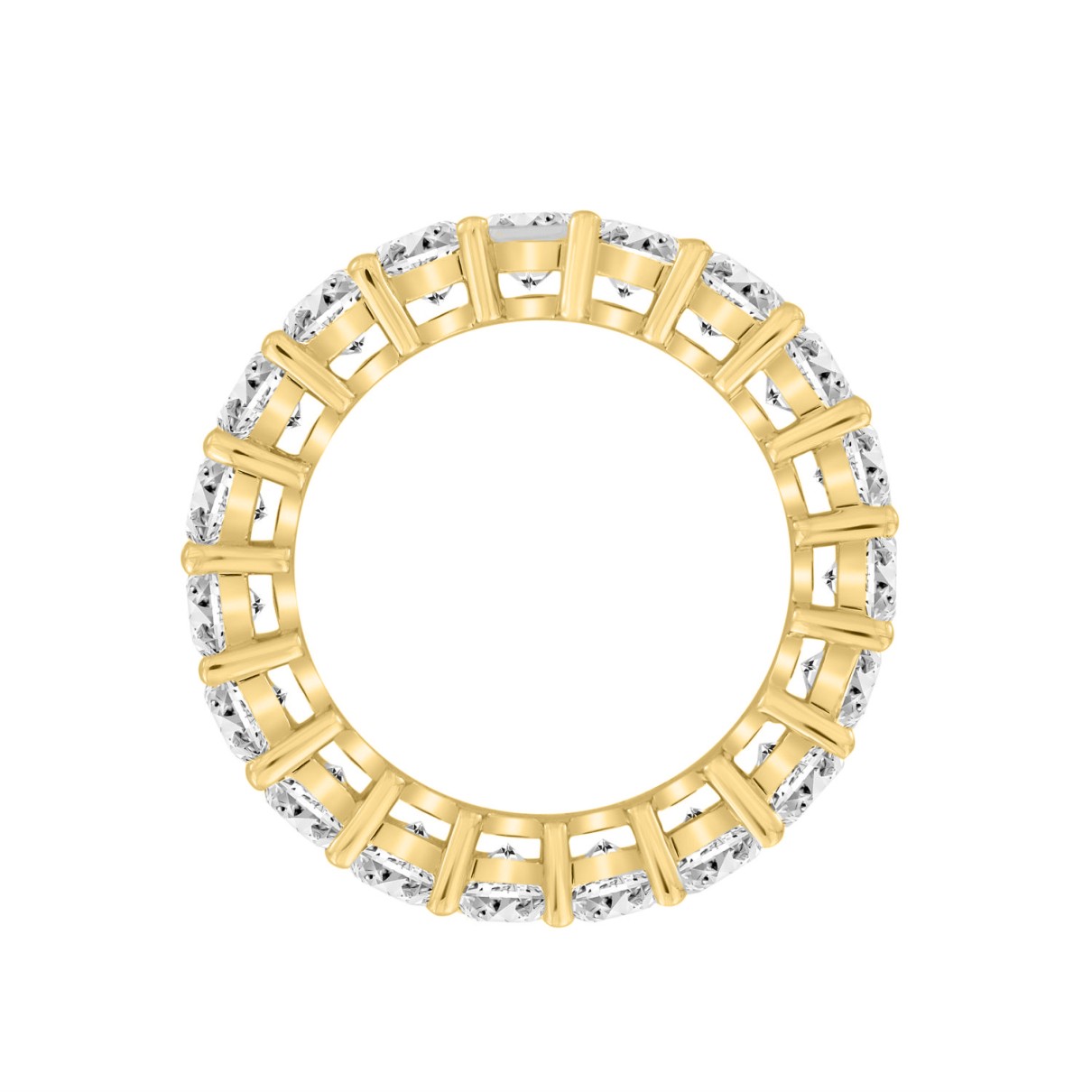 LADIES ETERNITY BAND 6CT PRINCESS DIAMOND 14K YELLOW GOLD 