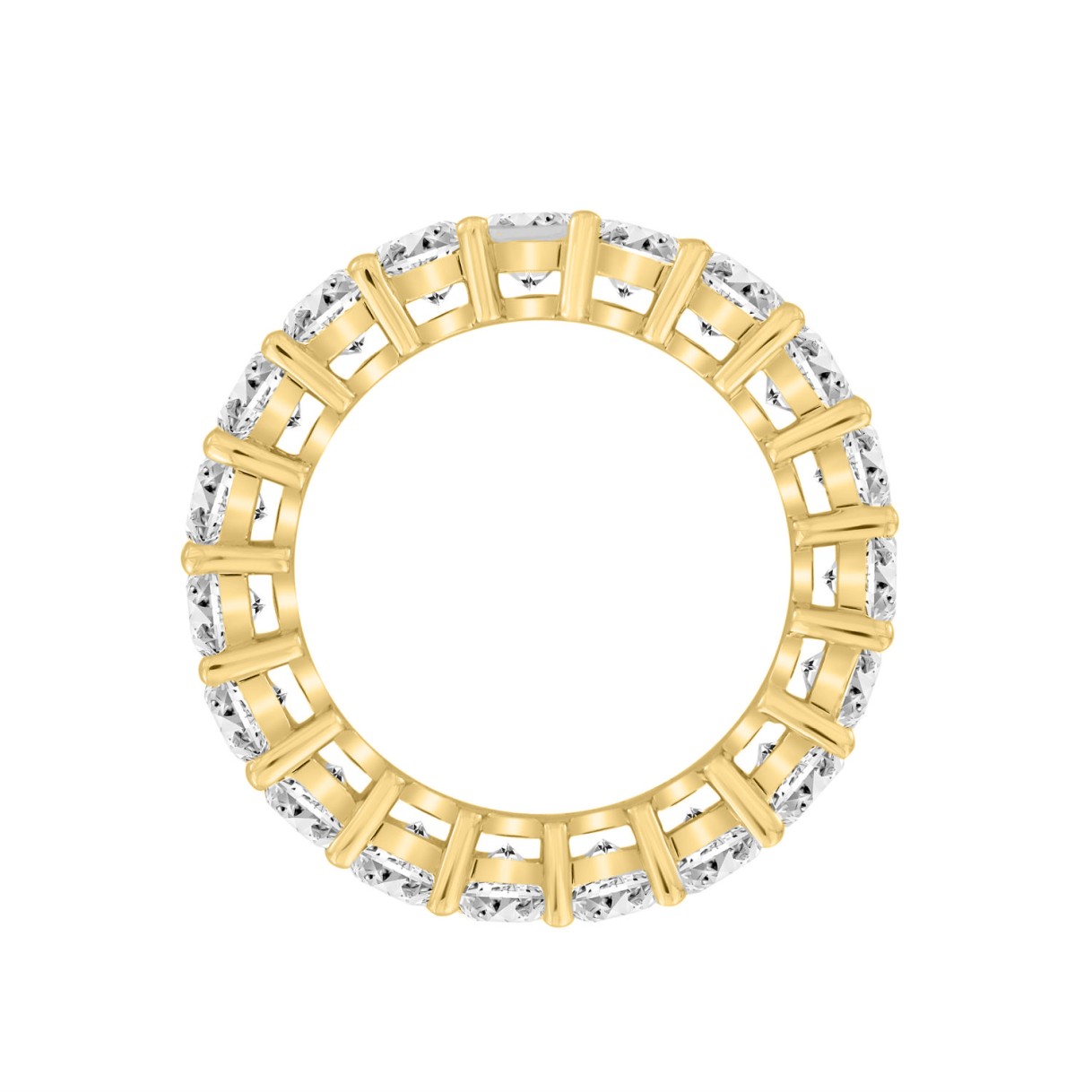 LADIES ETERNITY BAND 6CT PRINCESS DIAMOND 14K YELLOW GOLD 
