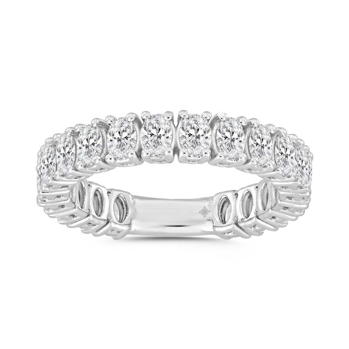 LADIES ETERNITY BAND 3CT OVAL DIAMOND 18K WHITE GO...