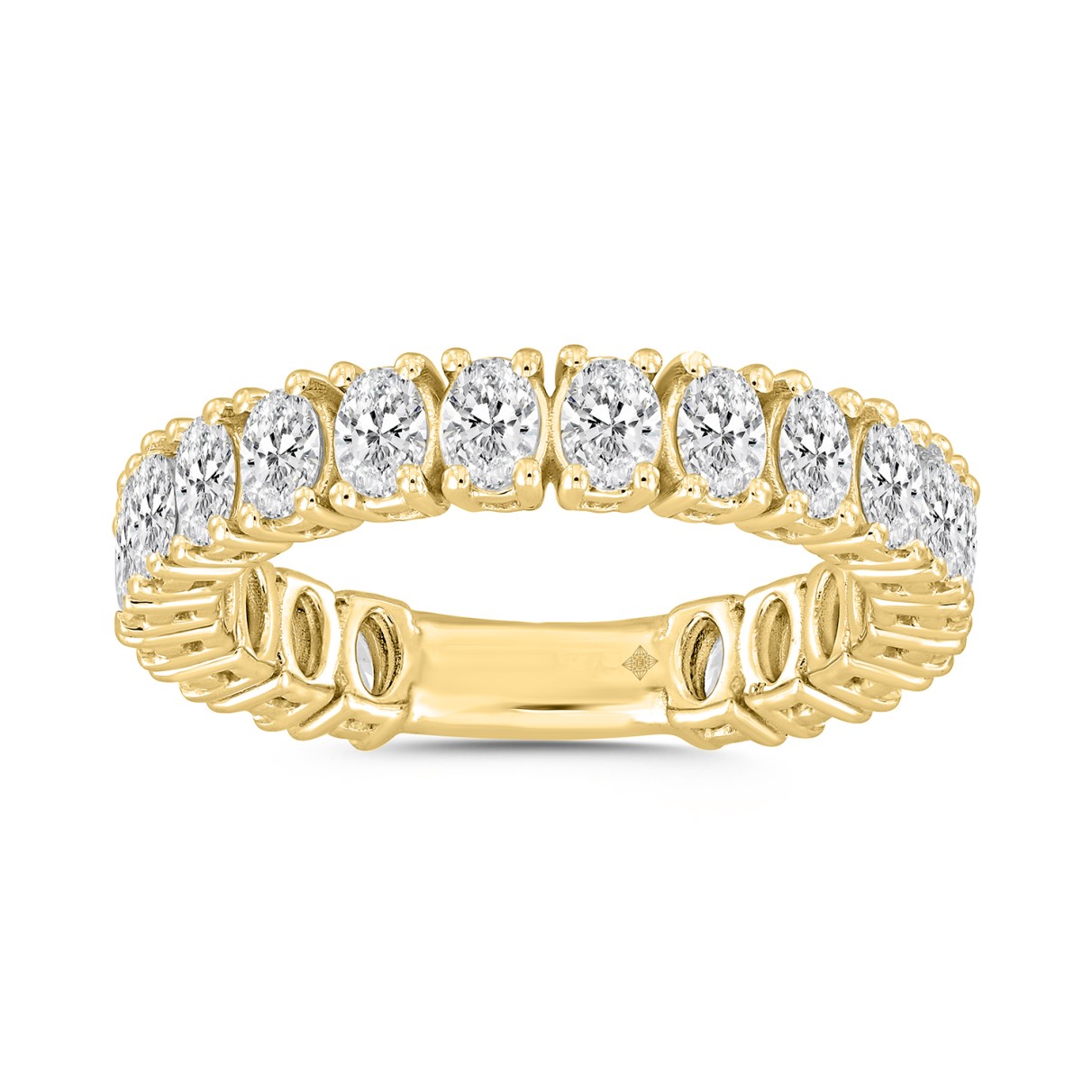 LADIES ETERNITY BAND 3CT OVAL DIAMOND 18K YELLOW G...