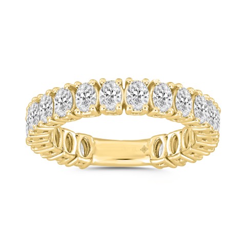 LADIES ETERNITY BAND 3CT OVAL DIAMOND 18K YELLOW GOLD 