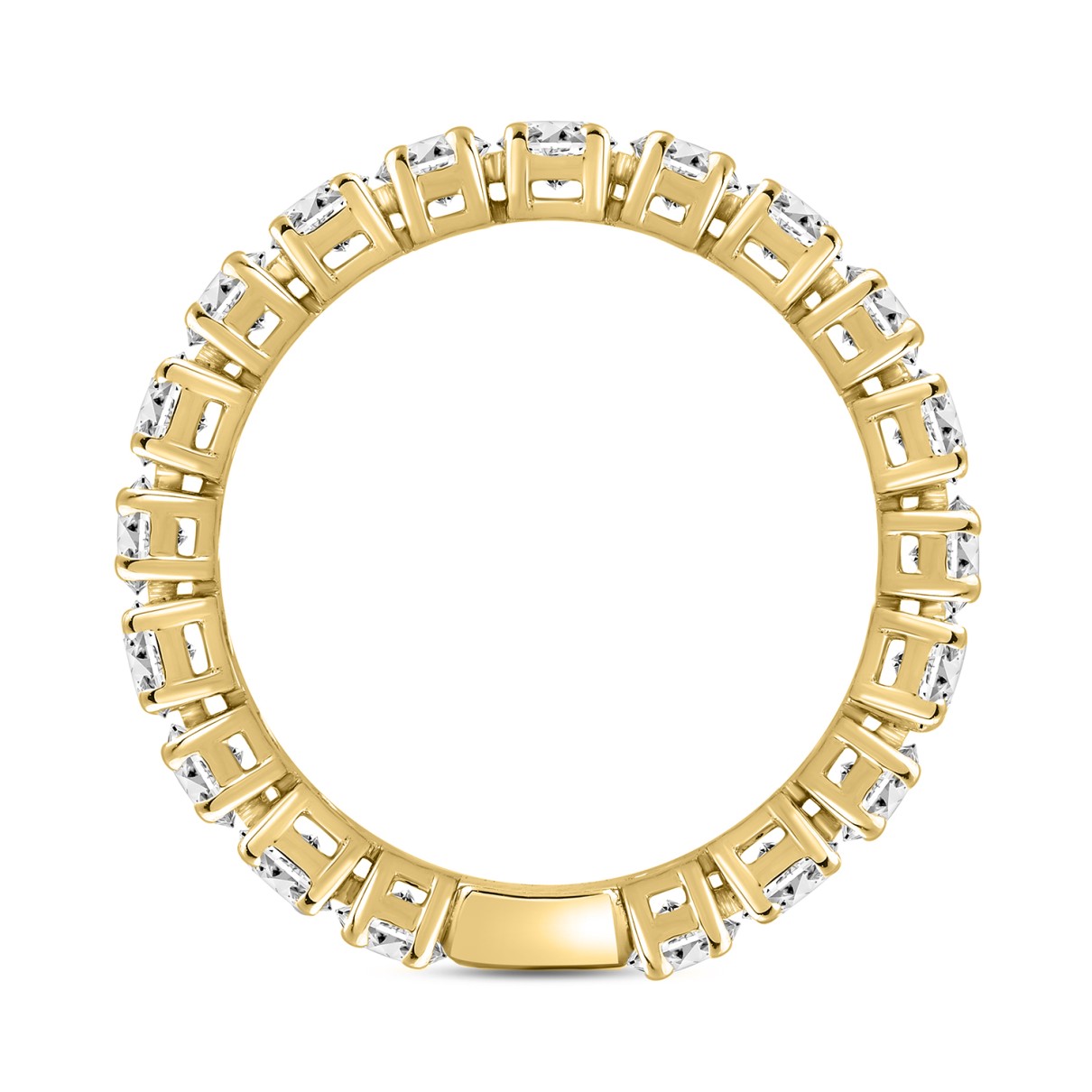 LADIES ETERNITY BAND 3CT OVAL DIAMOND 18K YELLOW GOLD 