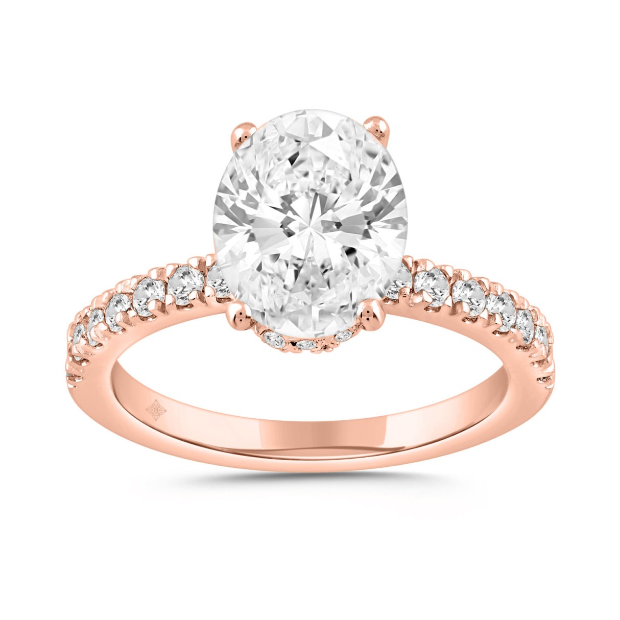 14K ROSE GOLD 1/2CT ROUND/OVAL DIAMOND LADIES RING...