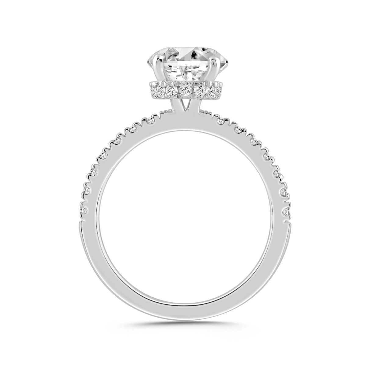 LADIES RING 2 1/2CT ROUND/OVAL DIAMOND 14K WHITE GOLD