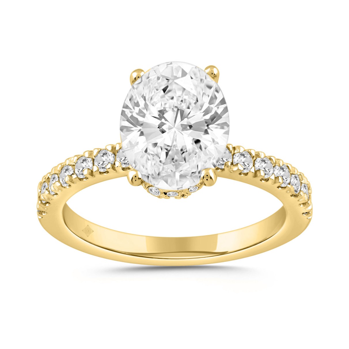 LADIES RING 2 1/2CT ROUND/OVAL DIAMOND 14K YELLOW GOLD