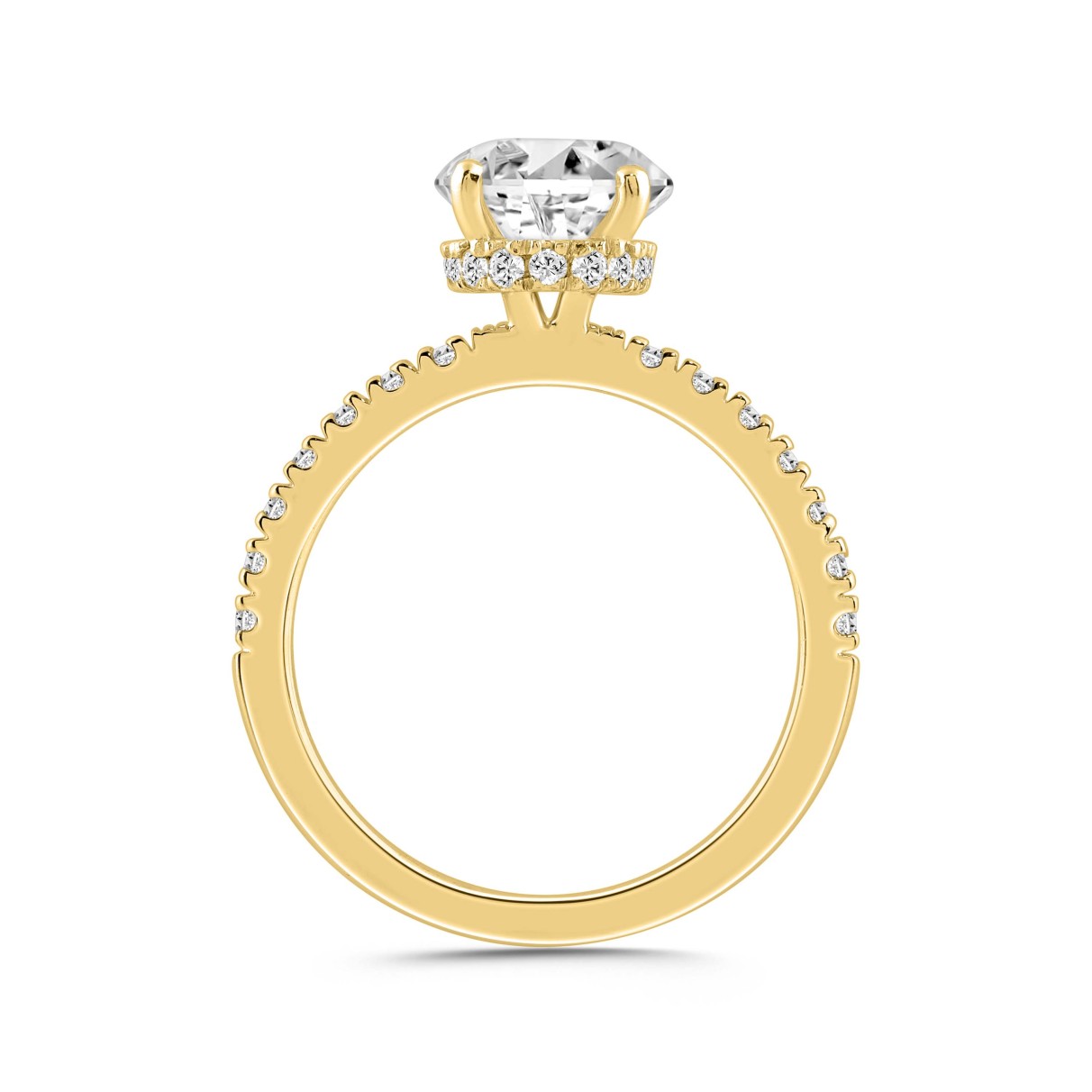 LADIES RING 2 1/2CT ROUND/OVAL DIAMOND 14K YELLOW GOLD