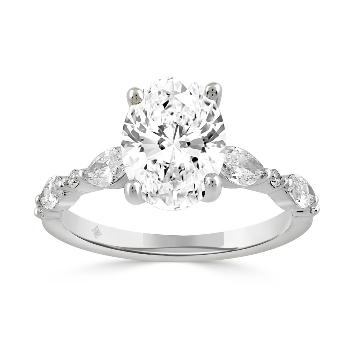 14K WHITE GOLD 2 1/2CT ROUND/OVAL/MARQUISE DIAMOND...