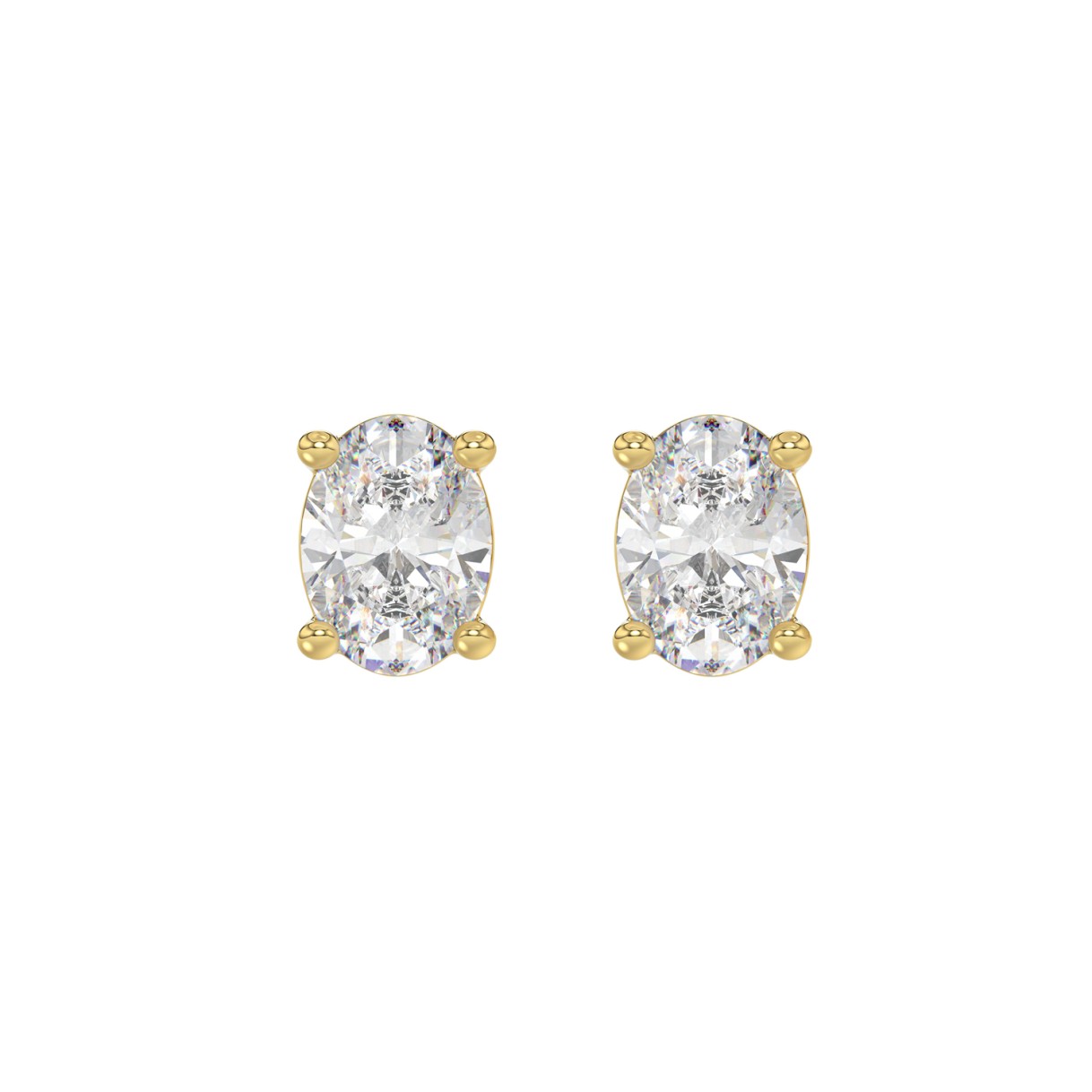 LADIES SOLITAIRE EARRINGS 2 1/2CT OVAL DIAMOND 14K...
