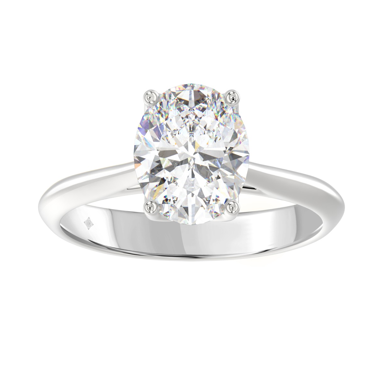 LADIES SOLITAIRE RING 2 1/2CT OVAL DIAMOND 14K WHI...