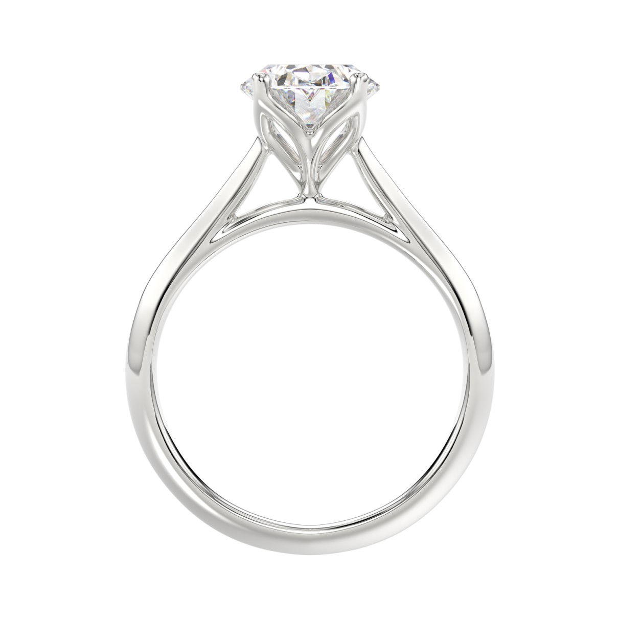 LADIES SOLITAIRE RING 2 1/2CT OVAL DIAMOND 14K WHITE GOLD 