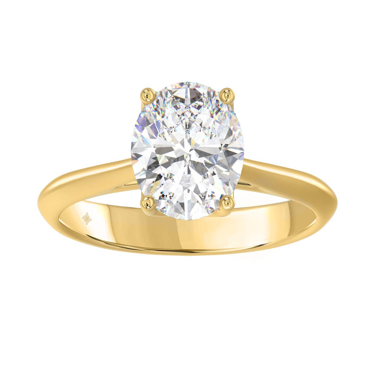 LADIES SOLITAIRE RING 2 1/2CT OVAL DIAMOND 14K YEL...