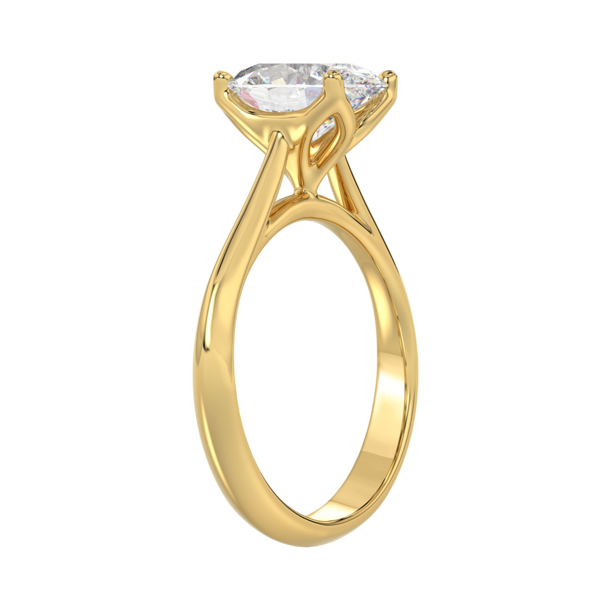 LADIES SOLITAIRE RING 2 1/2CT OVAL DIAMOND 14K YELLOW GOLD 