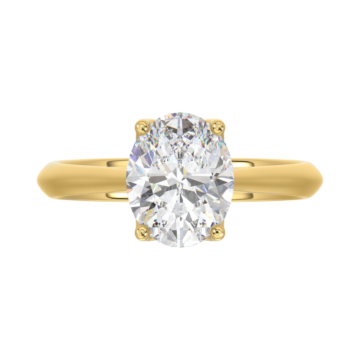 LADIES SOLITAIRE RING 2 1/2CT OVAL DIAMOND 14K YELLOW GOLD 