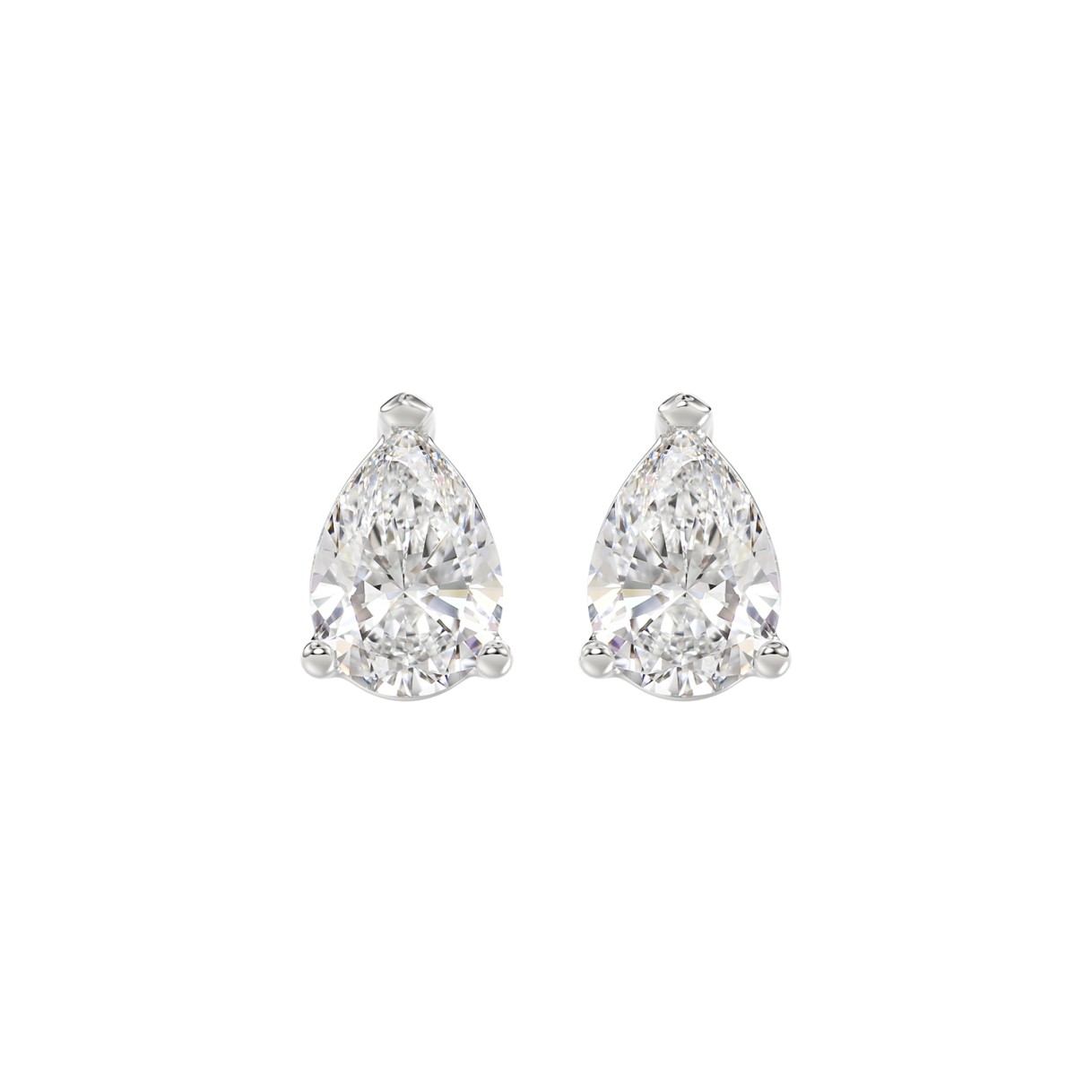 LADIES SOLITAIRE EARRINGS 2 1/2CT PEAR DIAMOND 14K...
