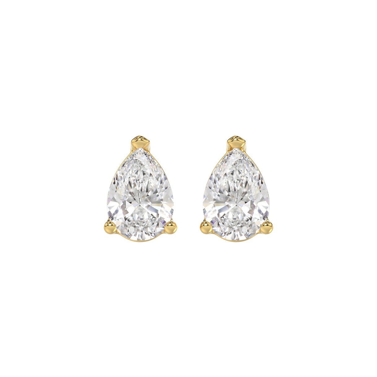 LADIES SOLITAIRE EARRINGS 2 1/2CT PEAR DIAMOND 14K...