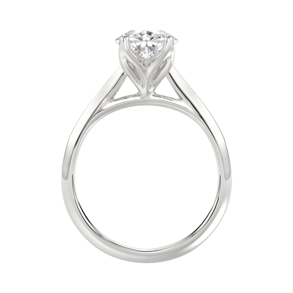 LADIES SOLITAIRE RING 2 1/2CT PEAR DIAMOND 14K WHITE GOLD 