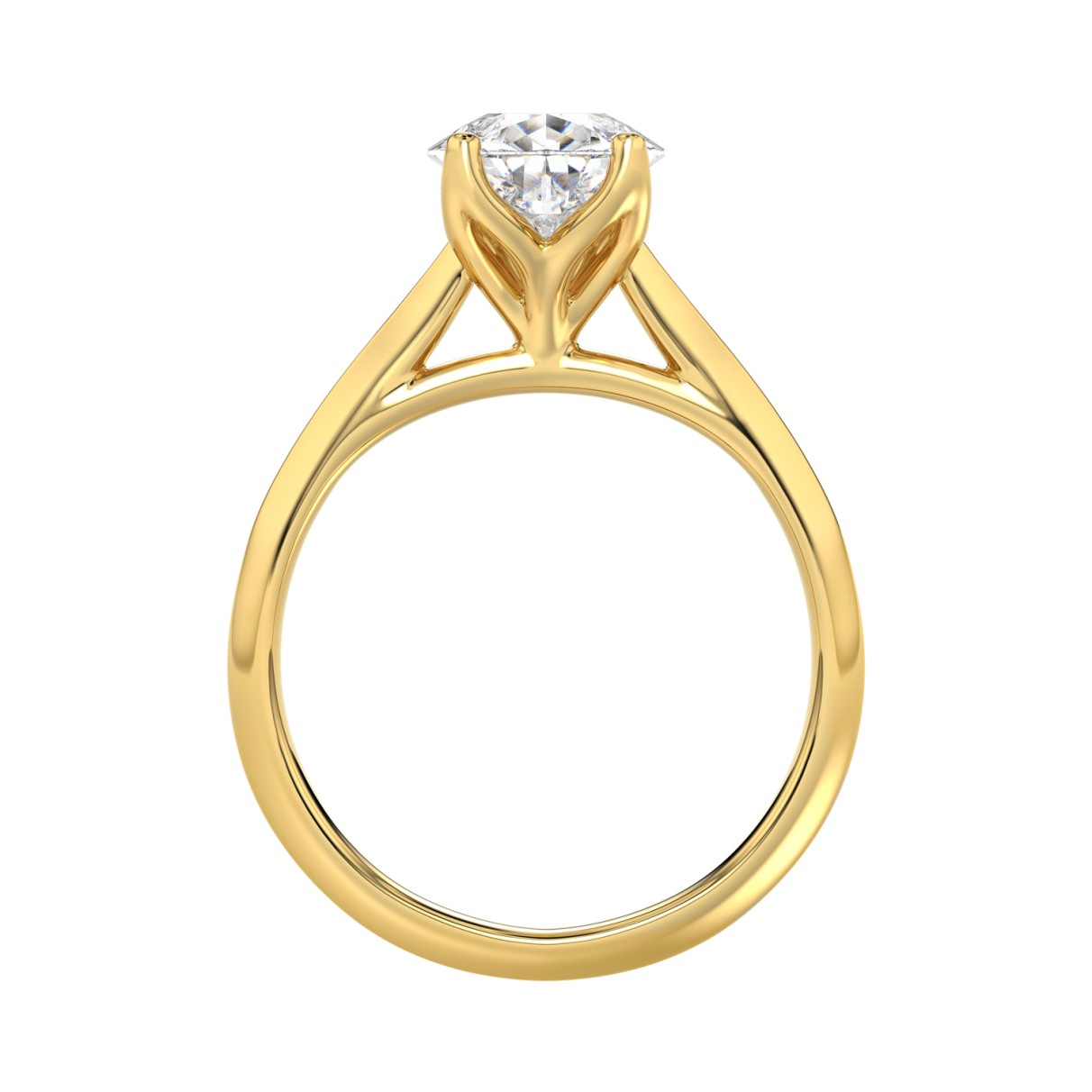 LADIES SOLITAIRE RING 2 1/2CT PEAR DIAMOND 14K YELLOW GOLD 