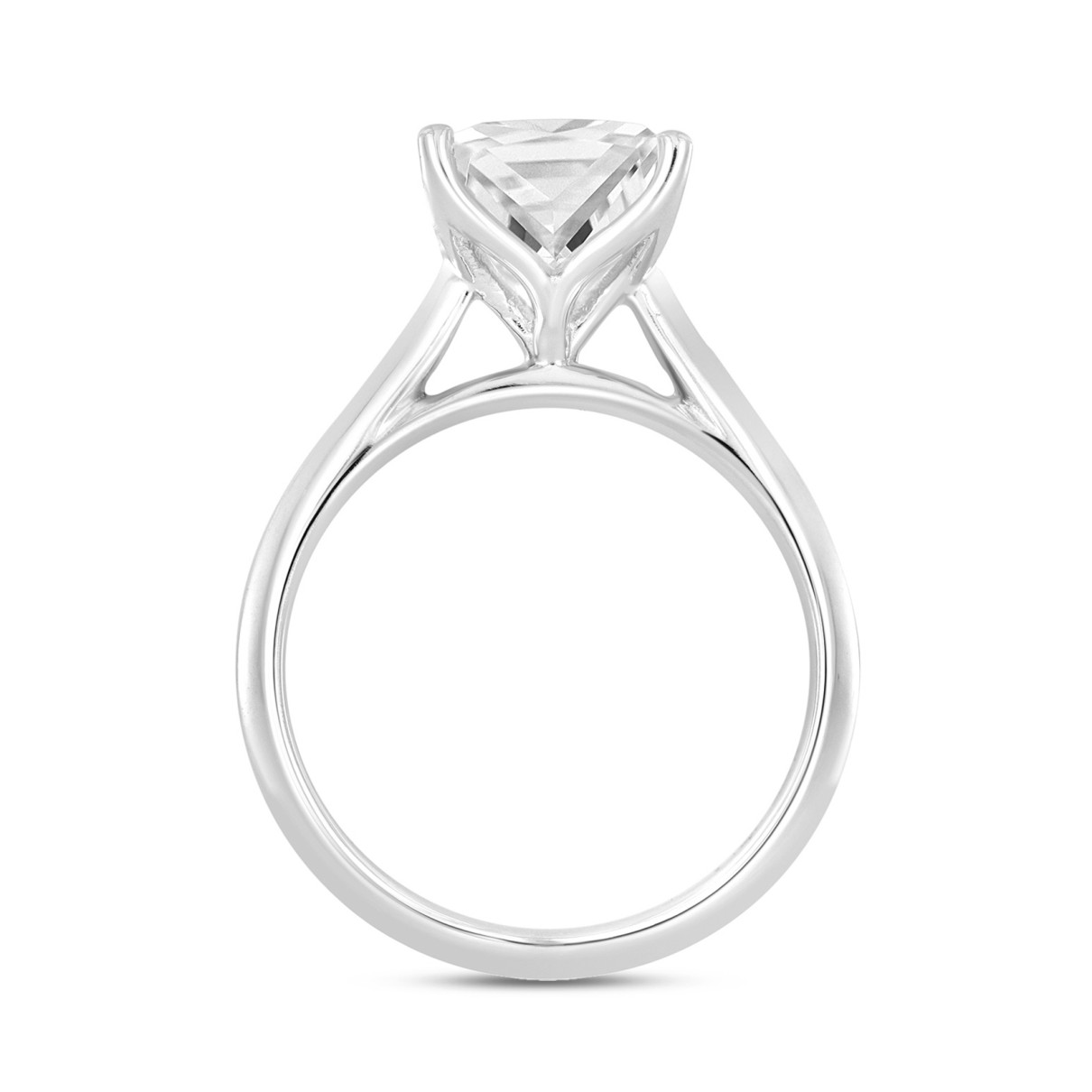 LADIES SOLITAIRE RING 2 1/2CT PRINCESS DIAMOND 14K WHITE GOLD 