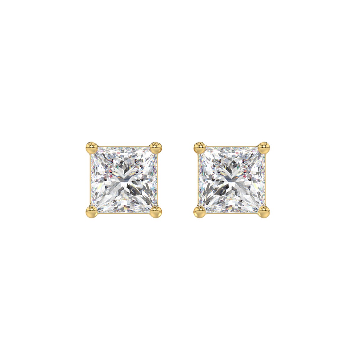 LADIES SOLITAIRE EARRINGS 2 1/2CT PRINCESS DIAMOND...