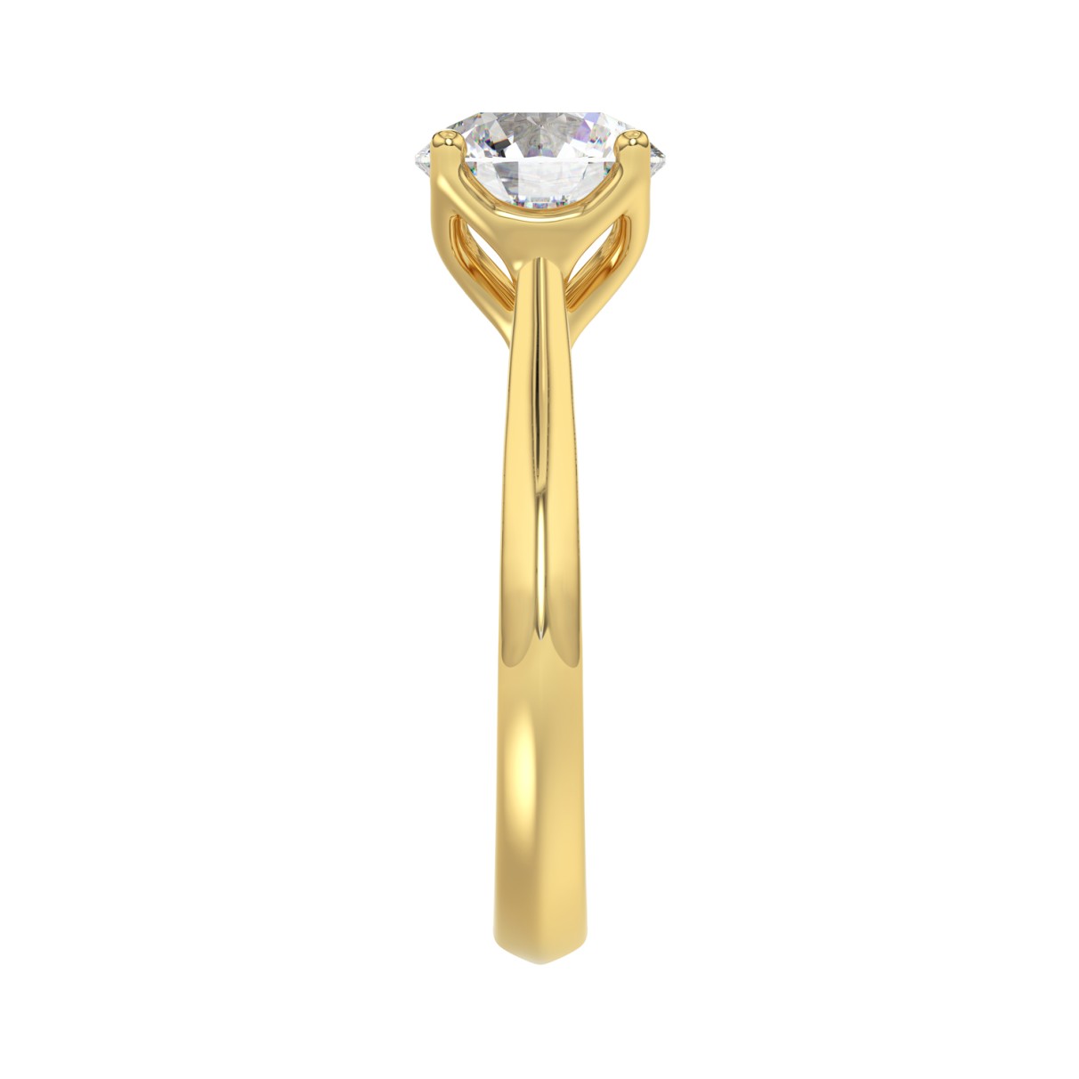 LADIES SOLITAIRE RING 2 1/2CT ROUND DIAMOND 14K YELLOW GOLD 