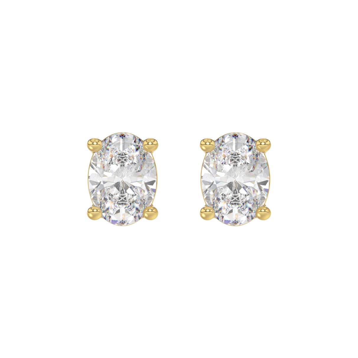 LADIES SOLITAIRE EARRINGS 4.00CT OVAL DIAMOND 14K ...