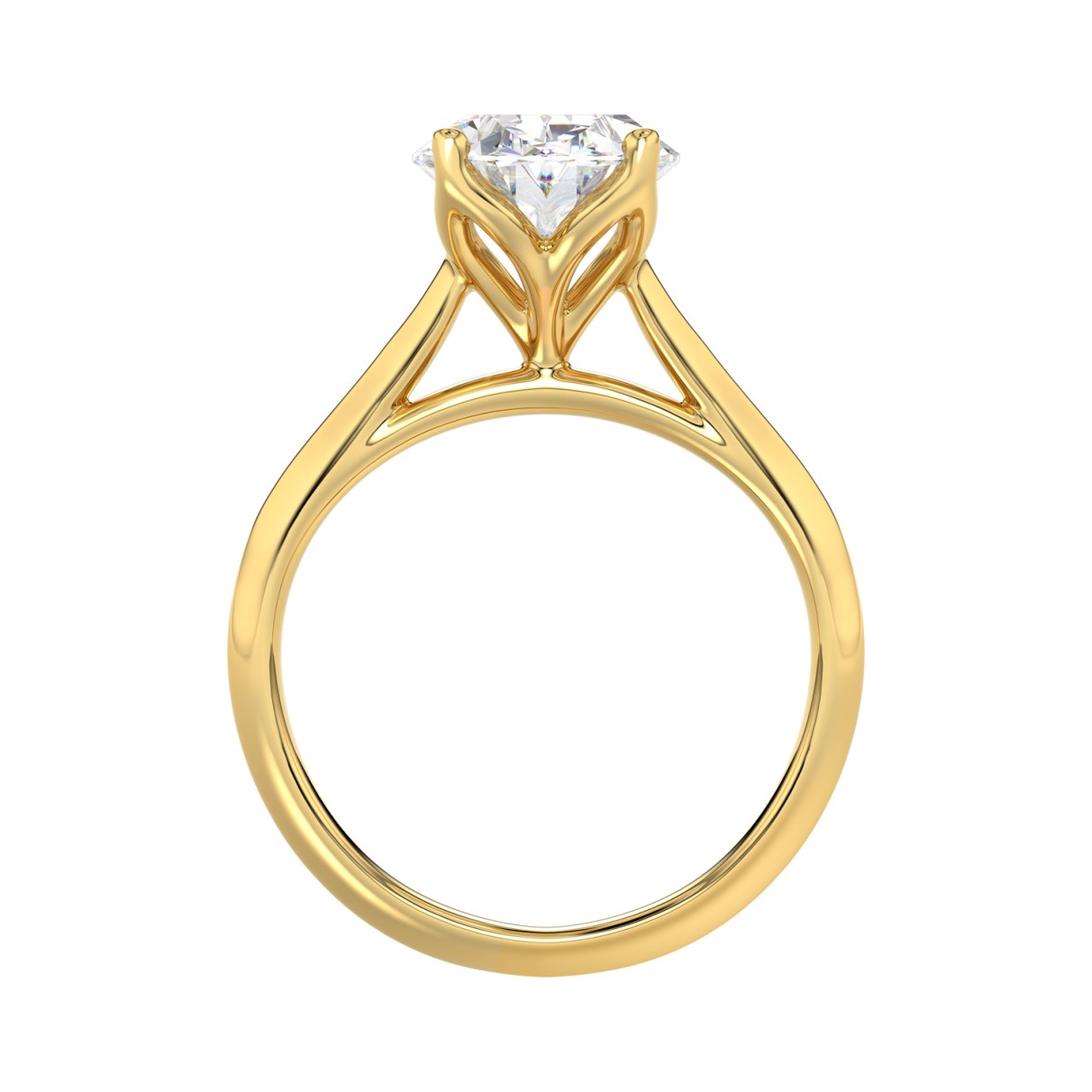 LADIES SOLITAIRE RING 4CT OVAL DIAMOND 14K YELLOW GOLD 