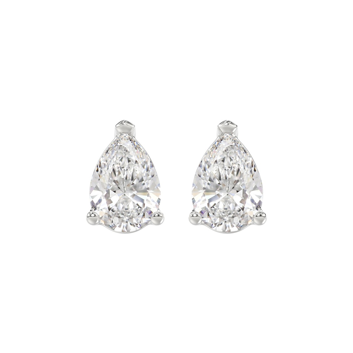 LADIES SOLITAIRE EARRINGS 4.00CT PEAR DIAMOND 14K ...