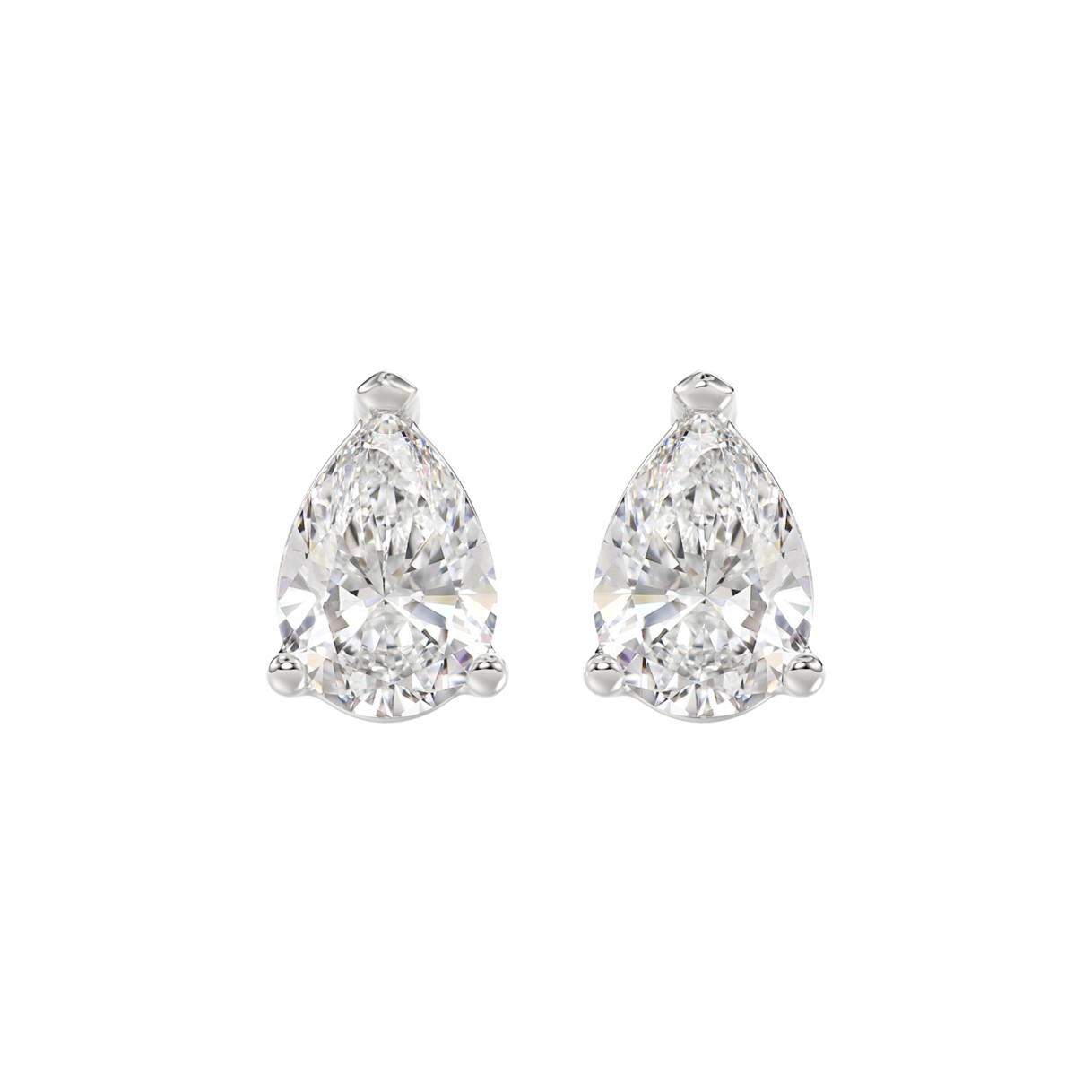 LADIES SOLITAIRE EARRINGS 4.00CT PEAR DIAMOND 14K ...