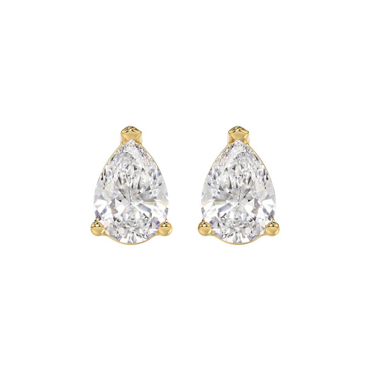 LADIES SOLITAIRE EARRINGS 4.00CT PEAR DIAMOND 14K ...