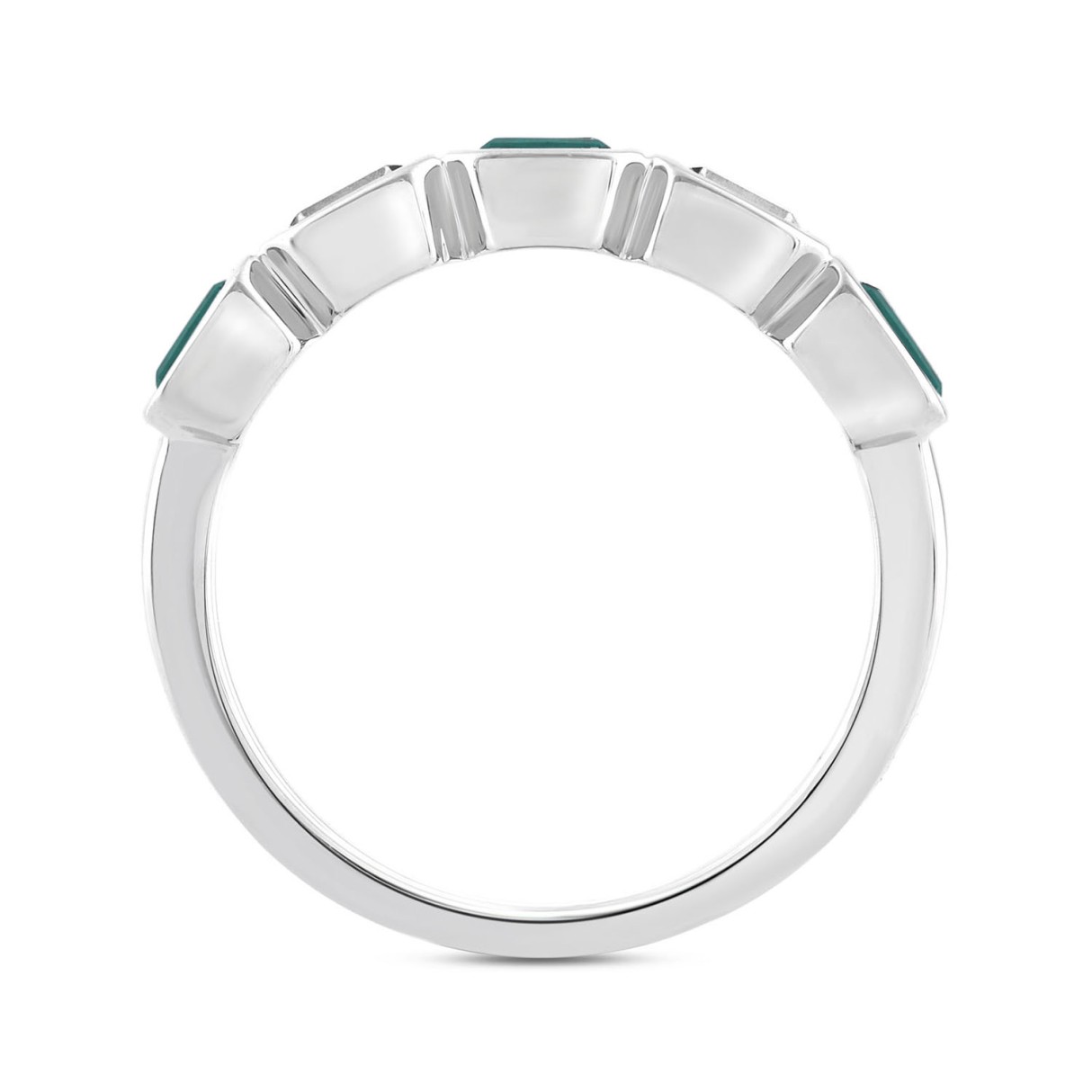 14K WHITE GOLD 1.00CT EMERALD DIAMOND LADIES BAND