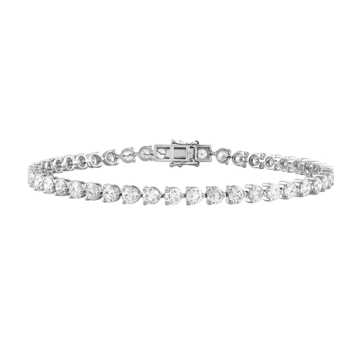 LADIES BRACELET 15CT ROUND DIAMOND 14K WHITE GOLD 