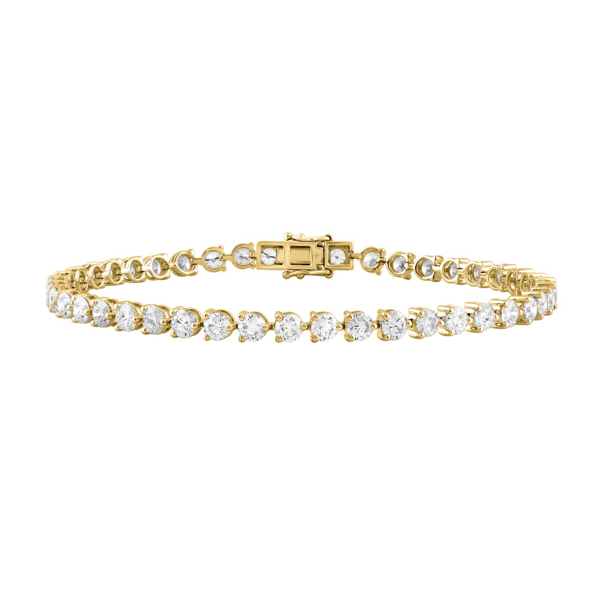 LADIES BRACELET 15CT ROUND DIAMOND 14K YELLOW GOLD...