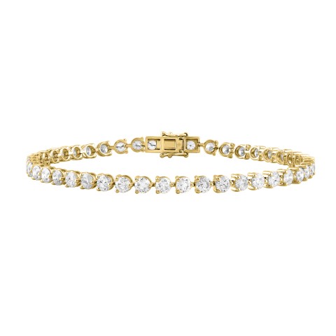 LADIES BRACELET 15CT ROUND DIAMOND 14K YELLOW GOLD 