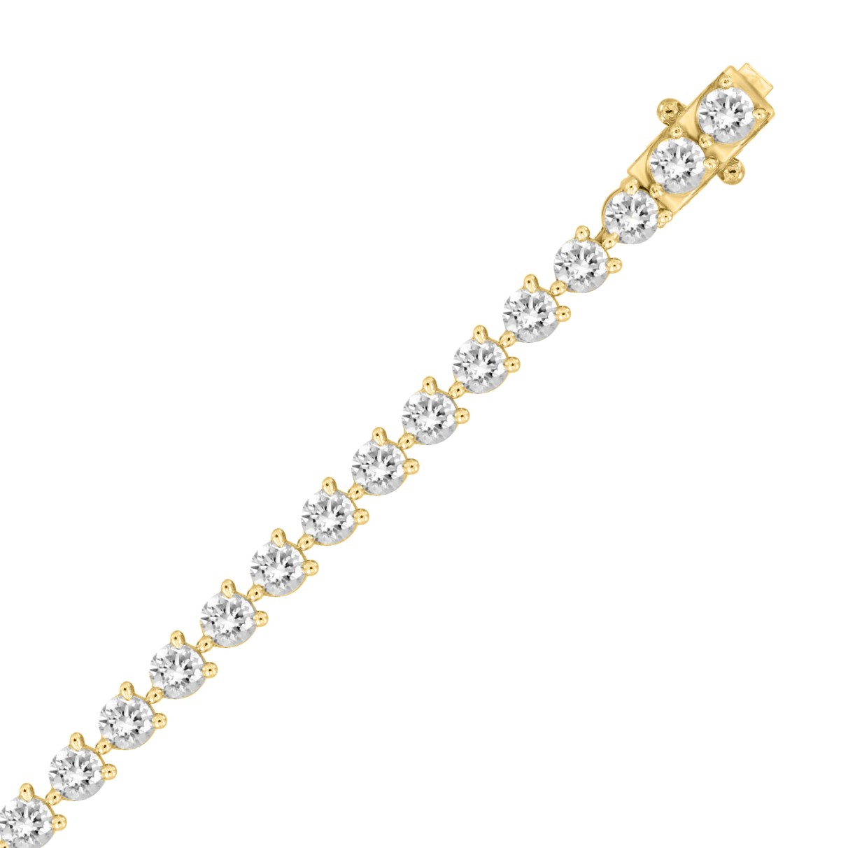 LADIES BRACELET 15CT ROUND DIAMOND 14K YELLOW GOLD 