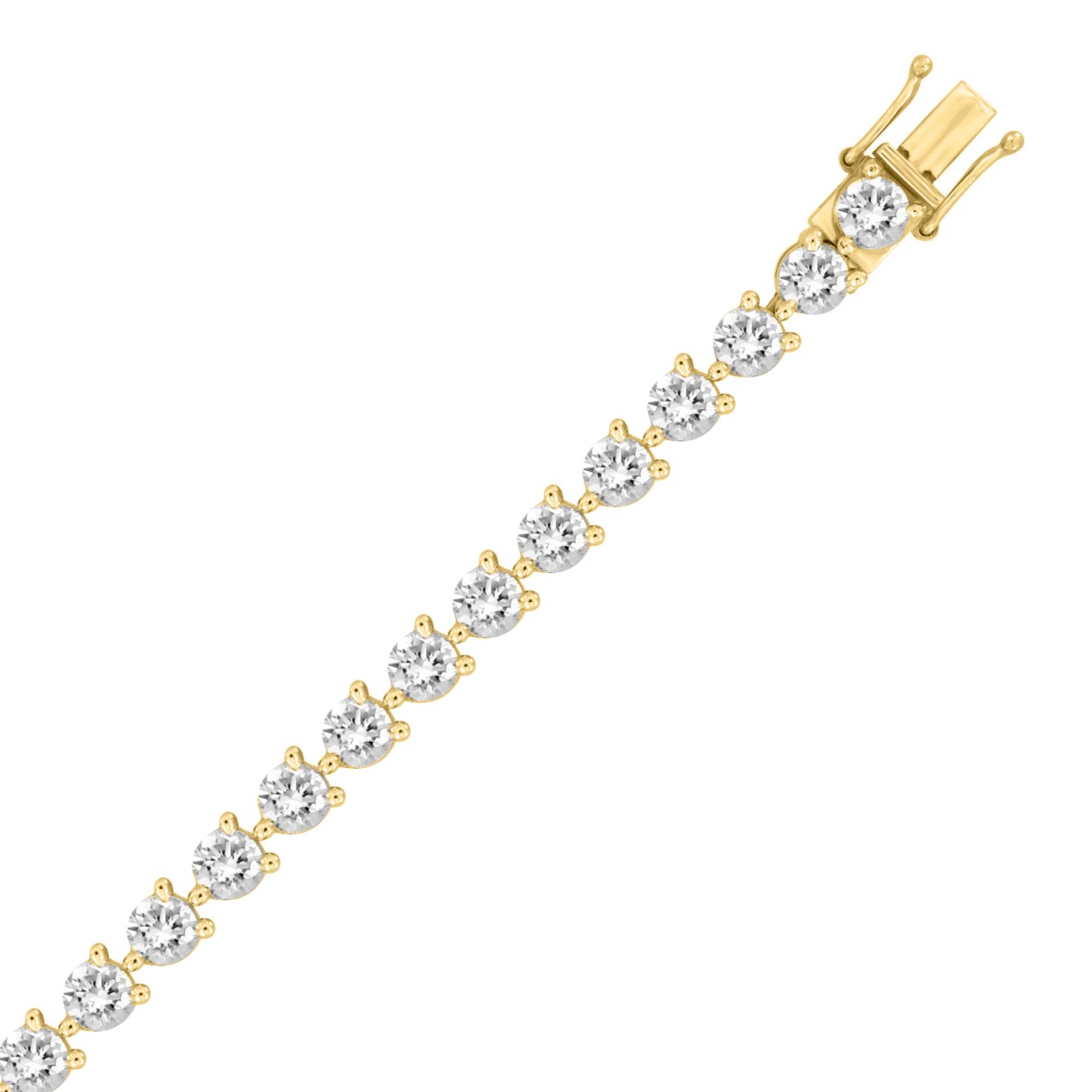 LADIES BRACELET 15CT ROUND DIAMOND 14K YELLOW GOLD 